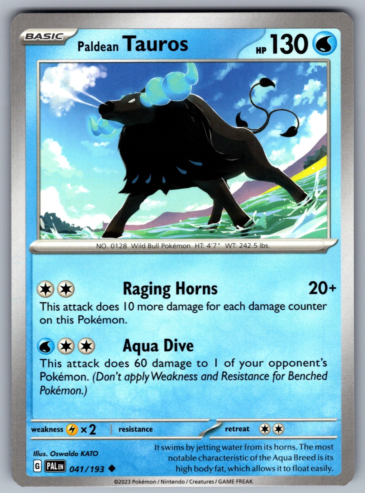 Paldean Tauros Uncommon SV02: Paldea Evolved 041/193 NM 2023