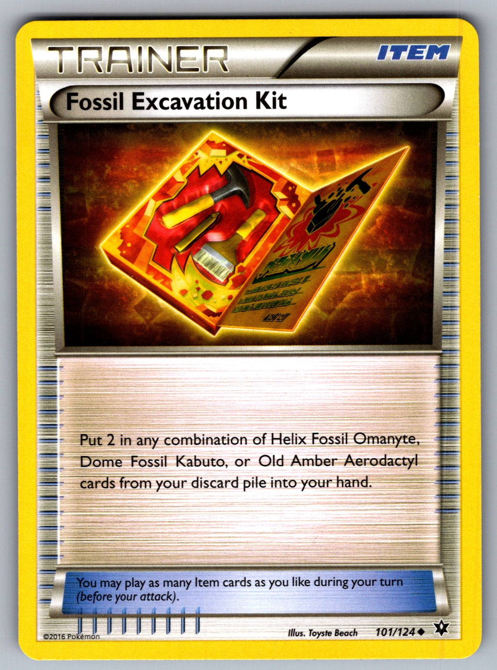 Fossil Excavation Kit Uncommon XY - Fates Collide 101/124 LP 2016