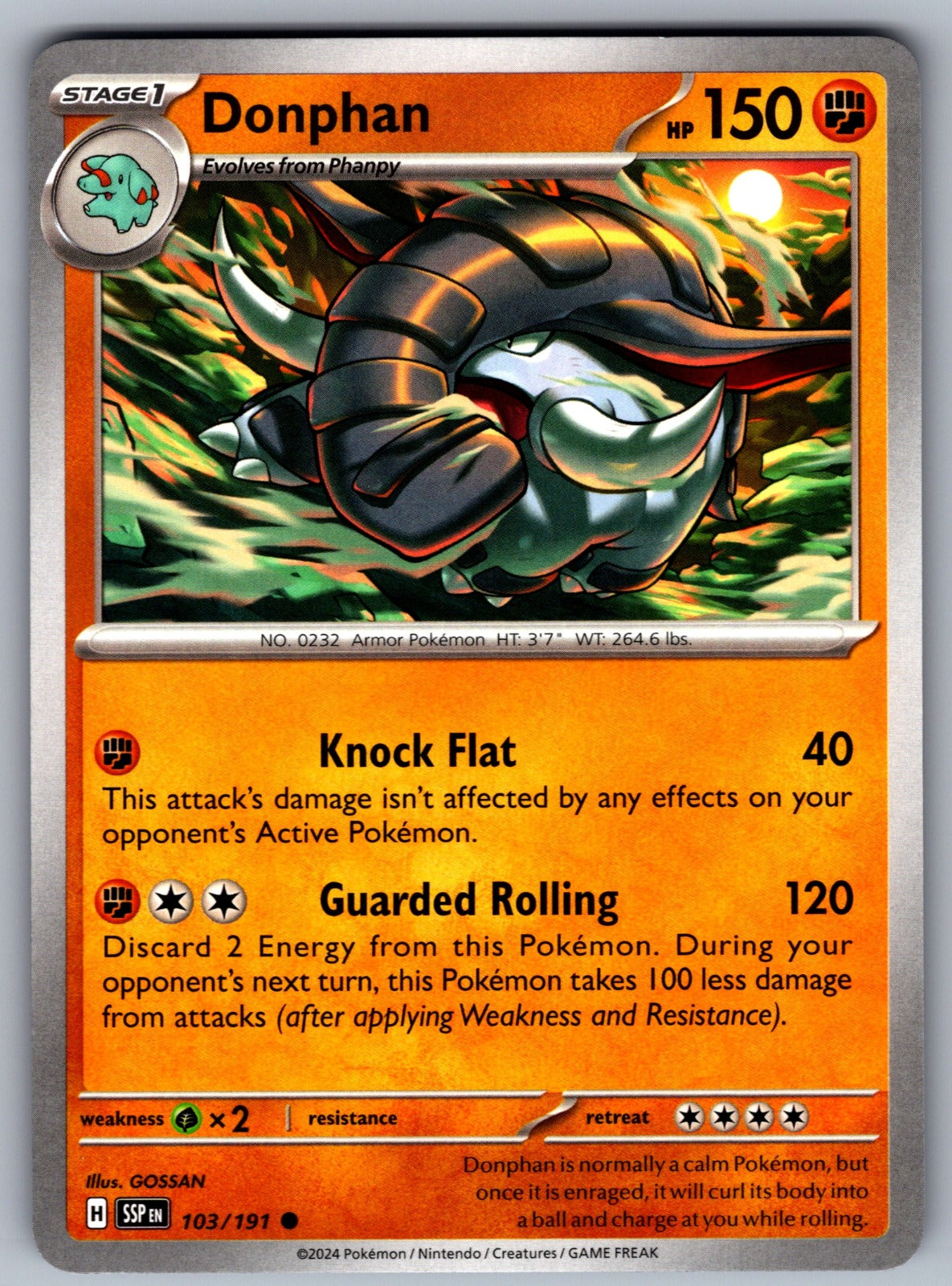 Donphan Common SV08: Surging Sparks 103/191 NM 2024