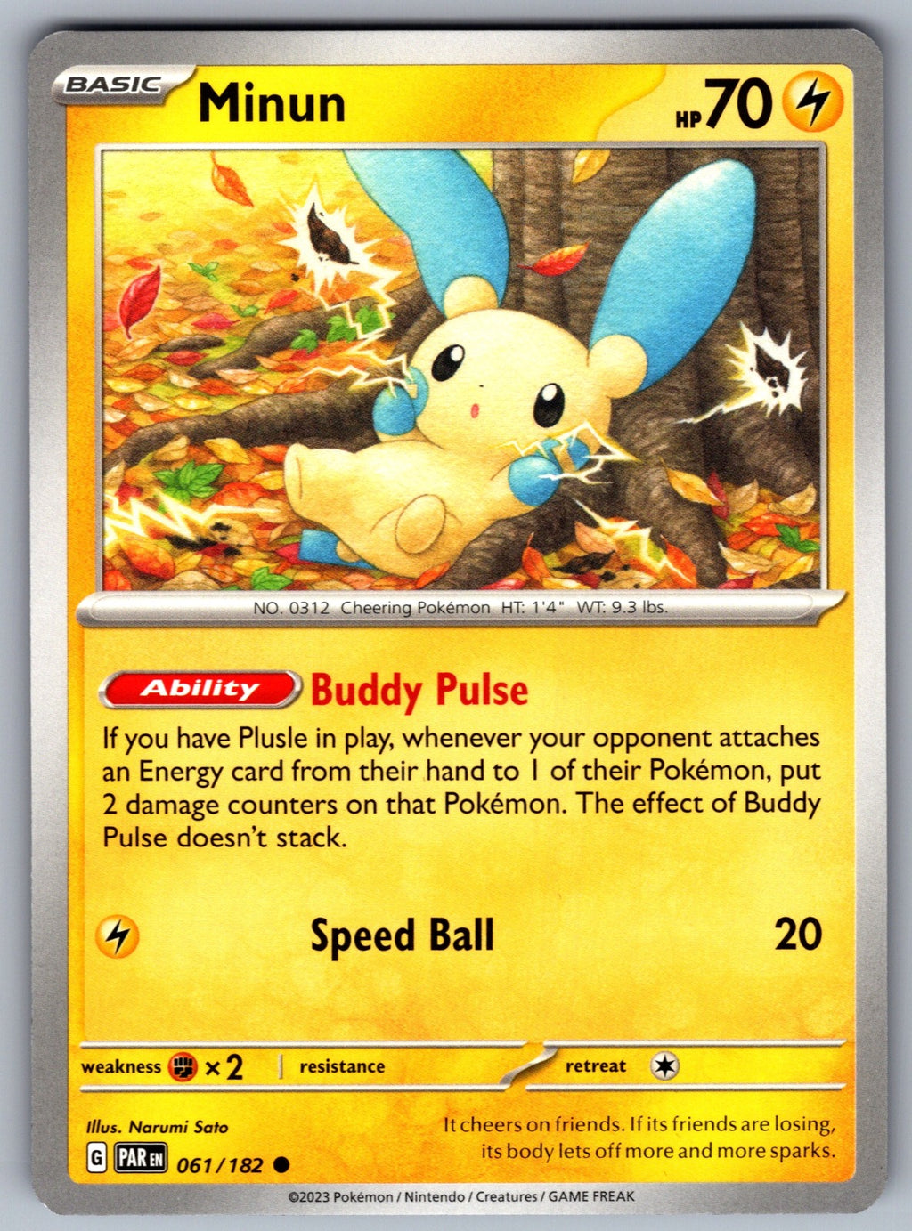 Minun Common SV04: Paradox Rift 061/182 NM 2023