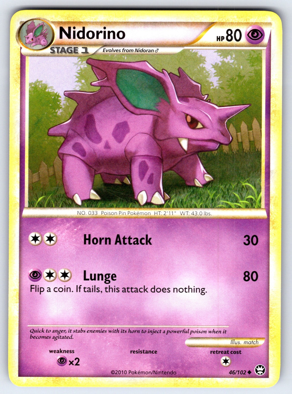Nidorino Uncommon Triumphant 46/102 LP 2010
