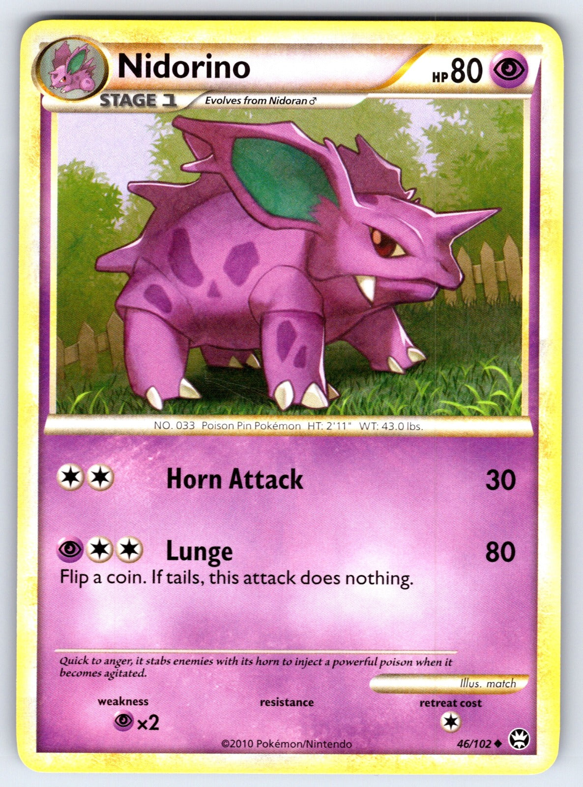 Nidorino Uncommon Triumphant 46/102 LP 2010