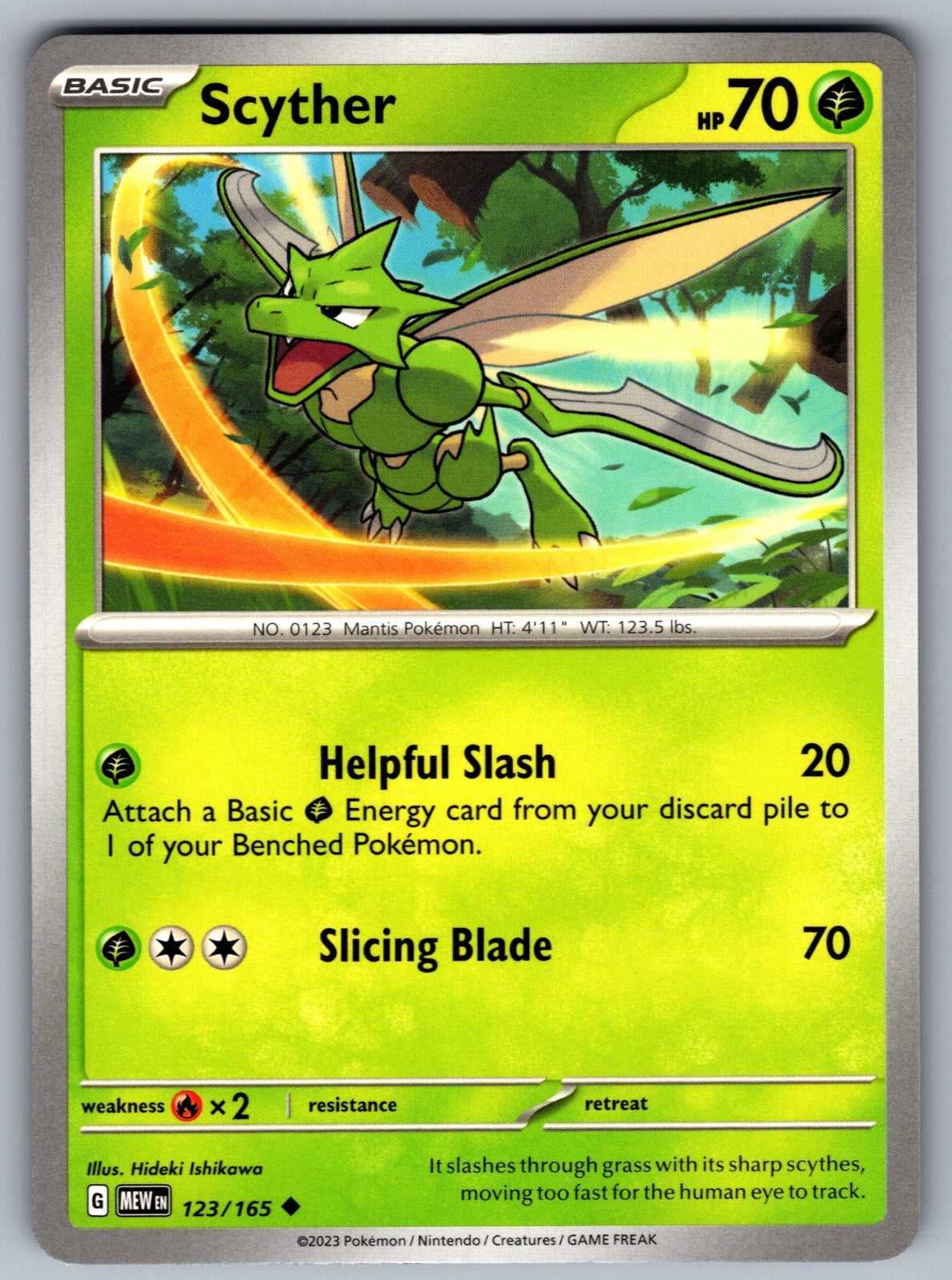 Scyther Uncommon SV: Scarlet & Violet 151 123/165 NM 2023