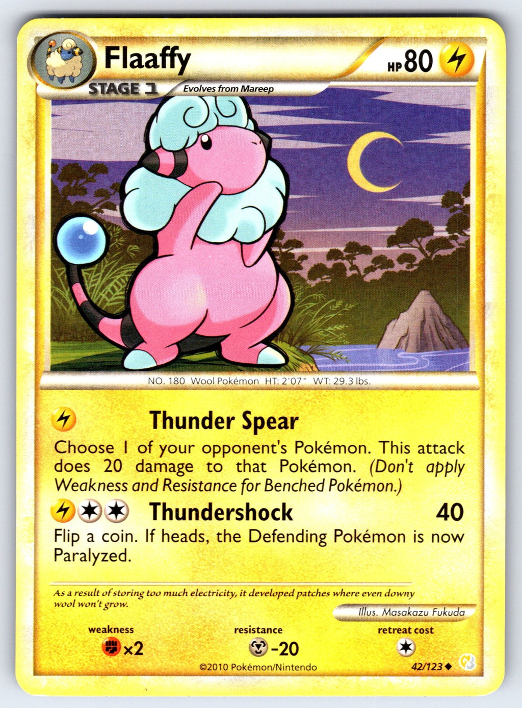 Flaaffy Uncommon HeartGold SoulSilver 42/123 LP 2010