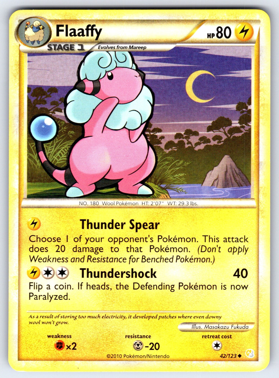 Flaaffy Uncommon HeartGold SoulSilver 42/123 LP 2010