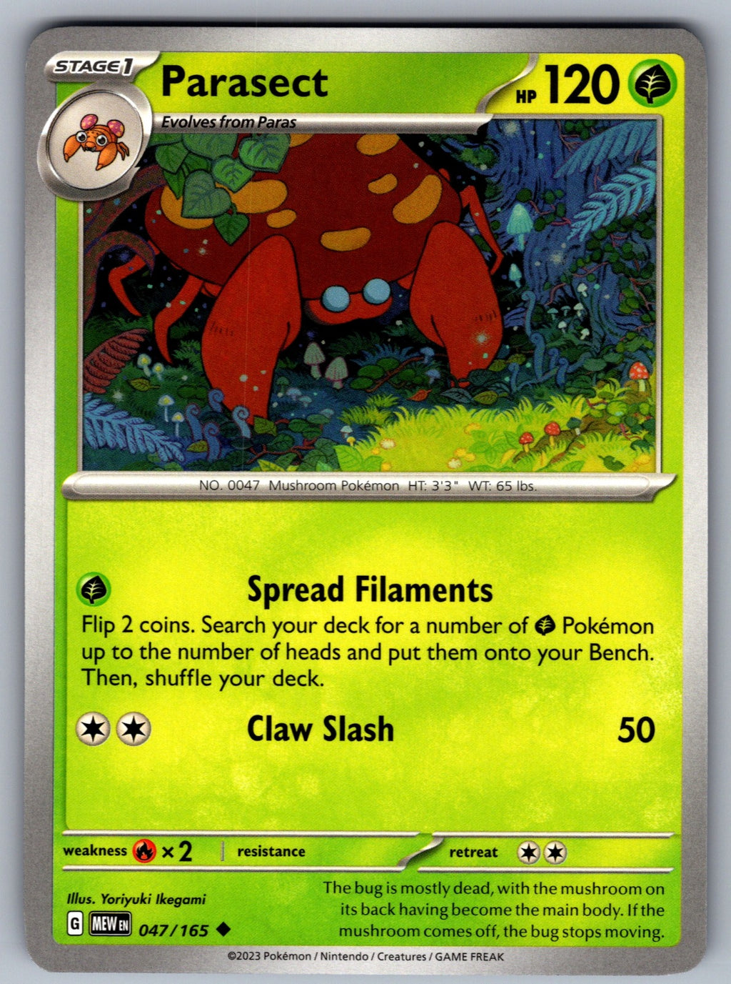 Parasect Uncommon SV: Scarlet & Violet 151 047/165 NM 2023