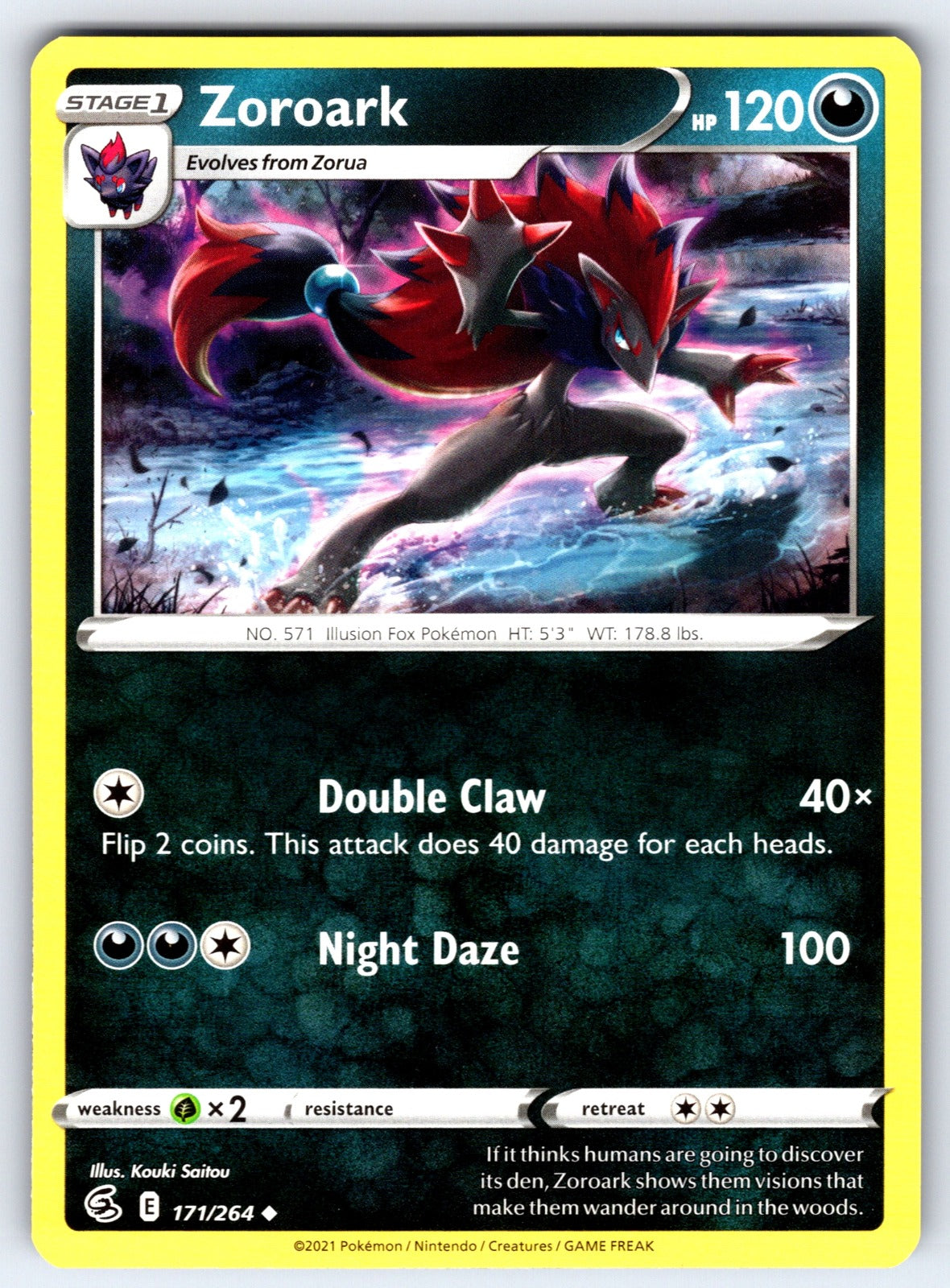 Zoroark Uncommon SWSH08: Fusion Strike 171/264 NM 2021