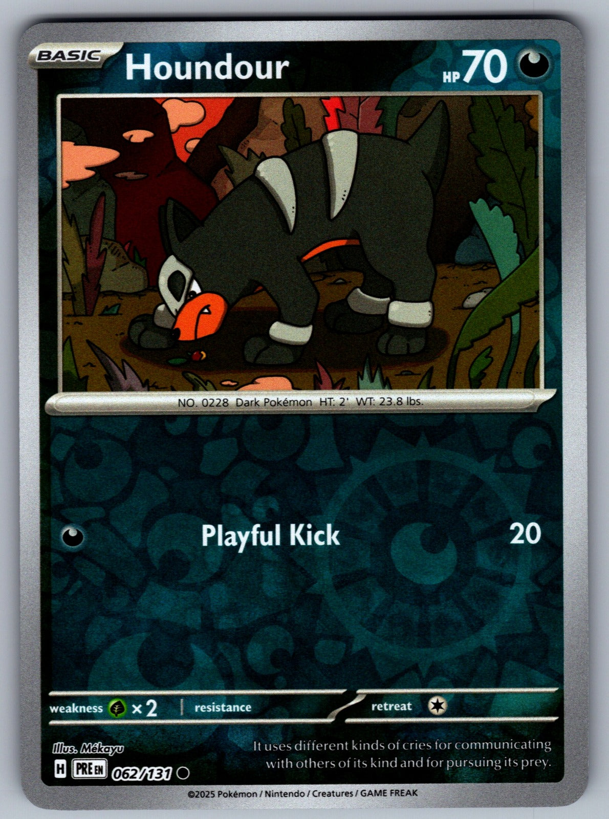 Houndour Reverse Holo Common SV: Prismatic Evolutions 062/131 NM 2025