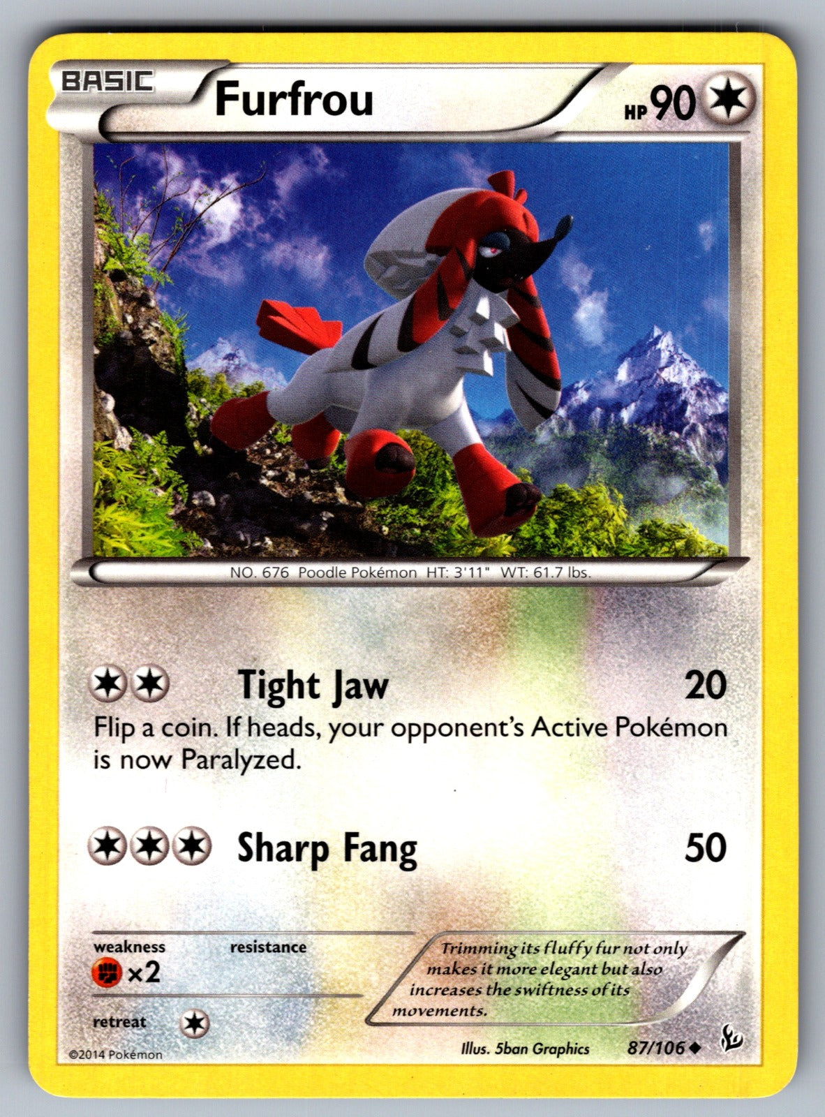 Furfrou Uncommon XY - Flashfire 87/106 LP 2014