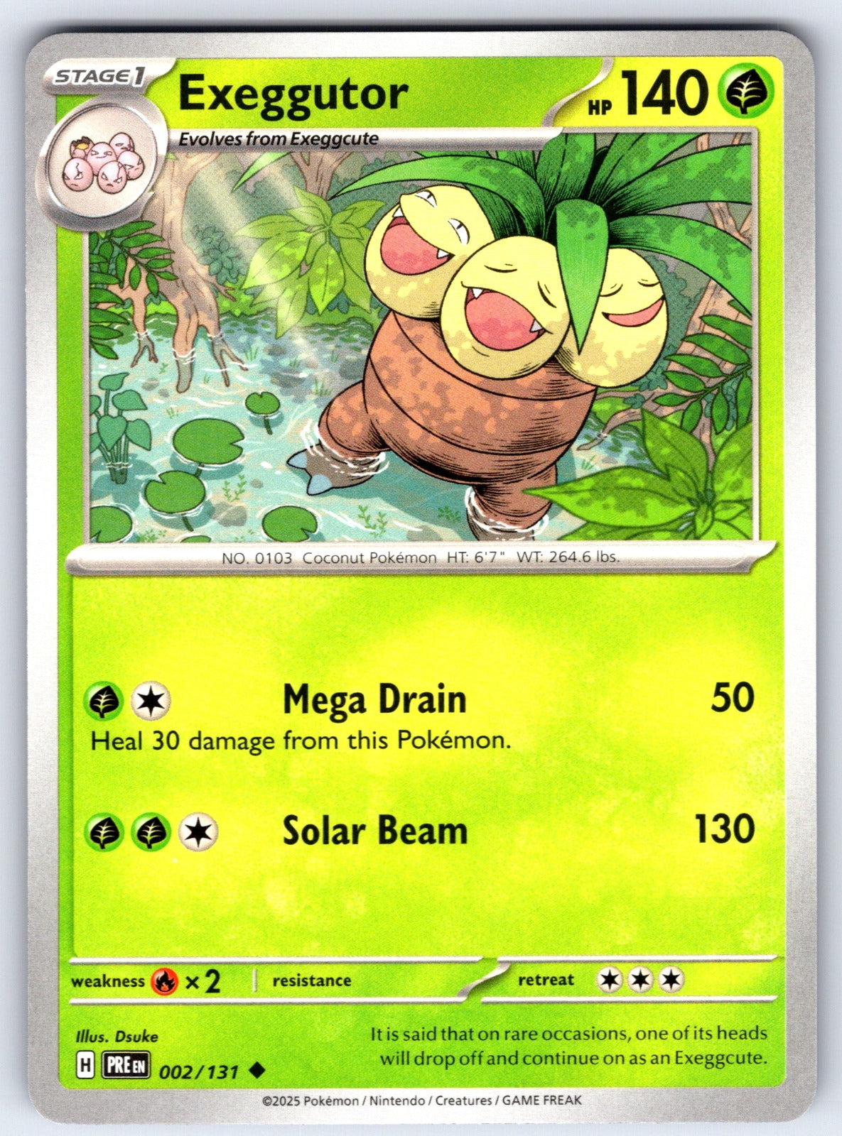 Exeggutor Uncommon SV: Prismatic Evolutions 002/131 NM 2025