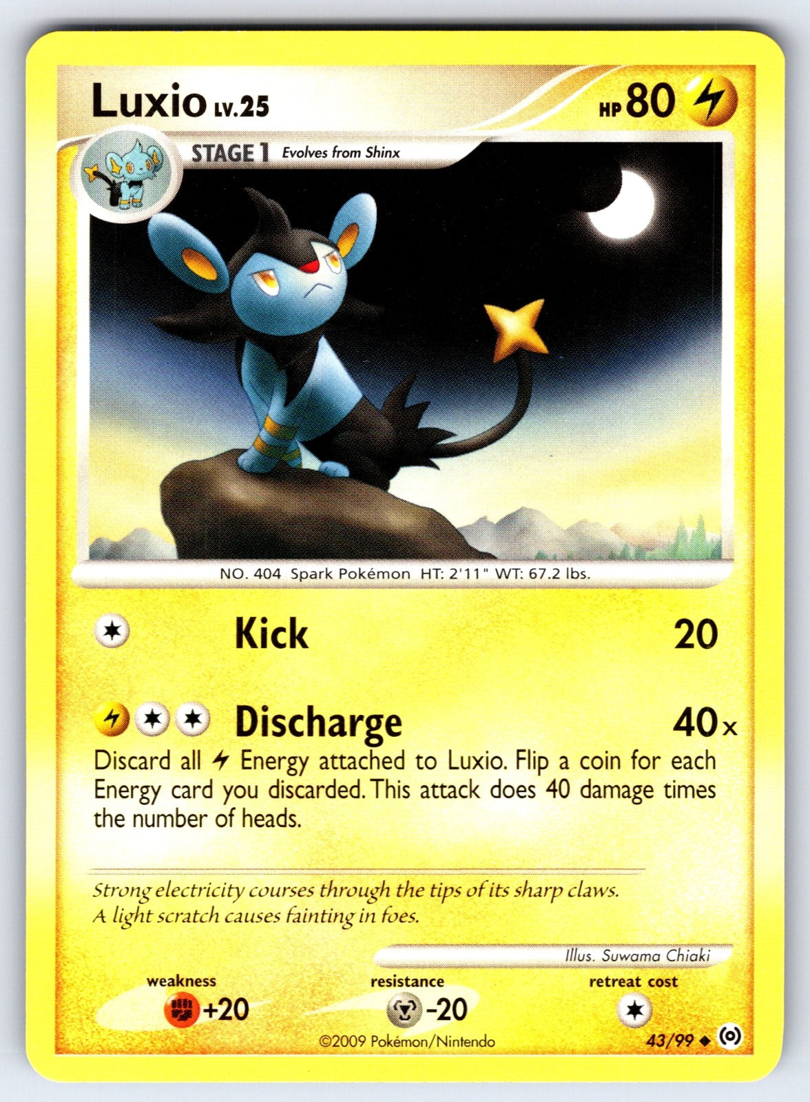 Luxio Uncommon Arceus 43/99 LP 2009