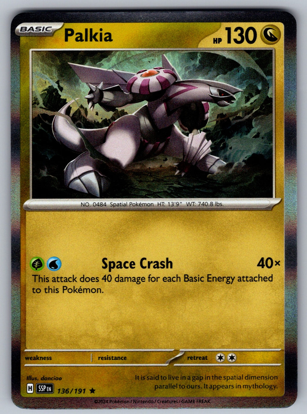 Palkia Holo Rare SV08: Surging Sparks 136/191 NM 2024