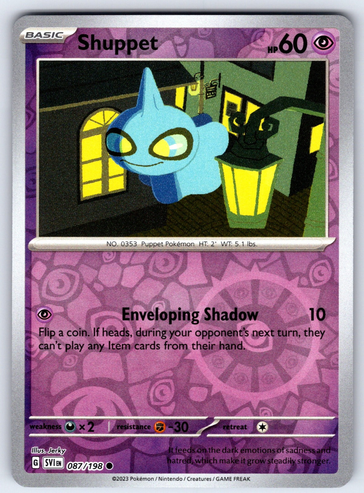 Shuppet Reverse Holo Common SV01: Scarlet & Violet Base Set 087/198 NM 2023