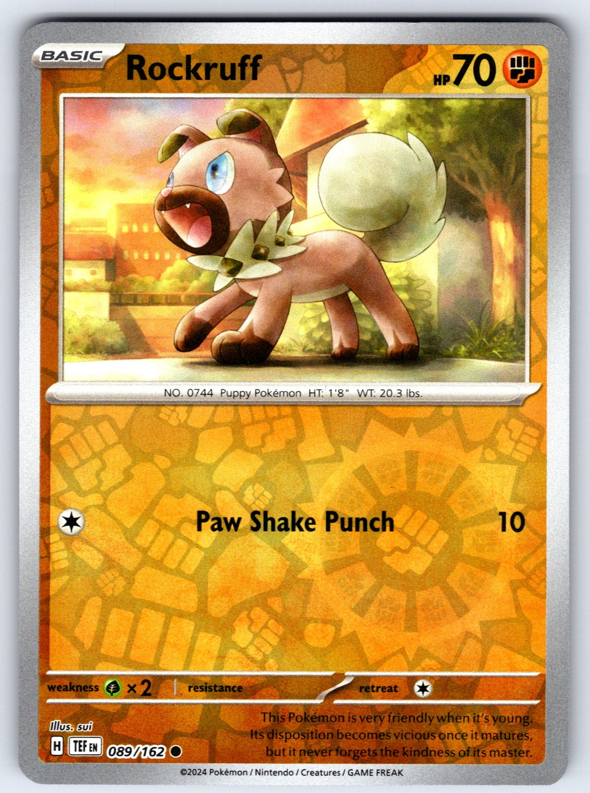 Rockruff Reverse Holo Common SV05: Temporal Forces 089/162 NM 2024