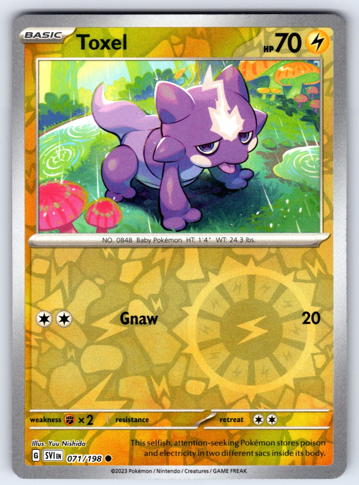 Toxel Reverse Holo Common SV01: Scarlet & Violet Base Set 071/198 NM 2023