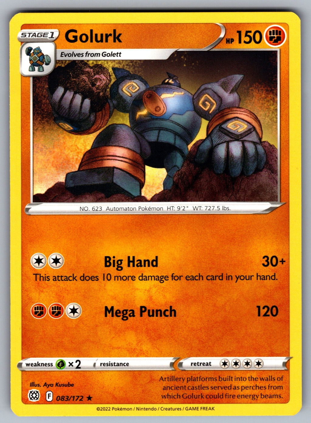 Golurk Rare SWSH09: Brilliant Stars 083/172 NM 2022