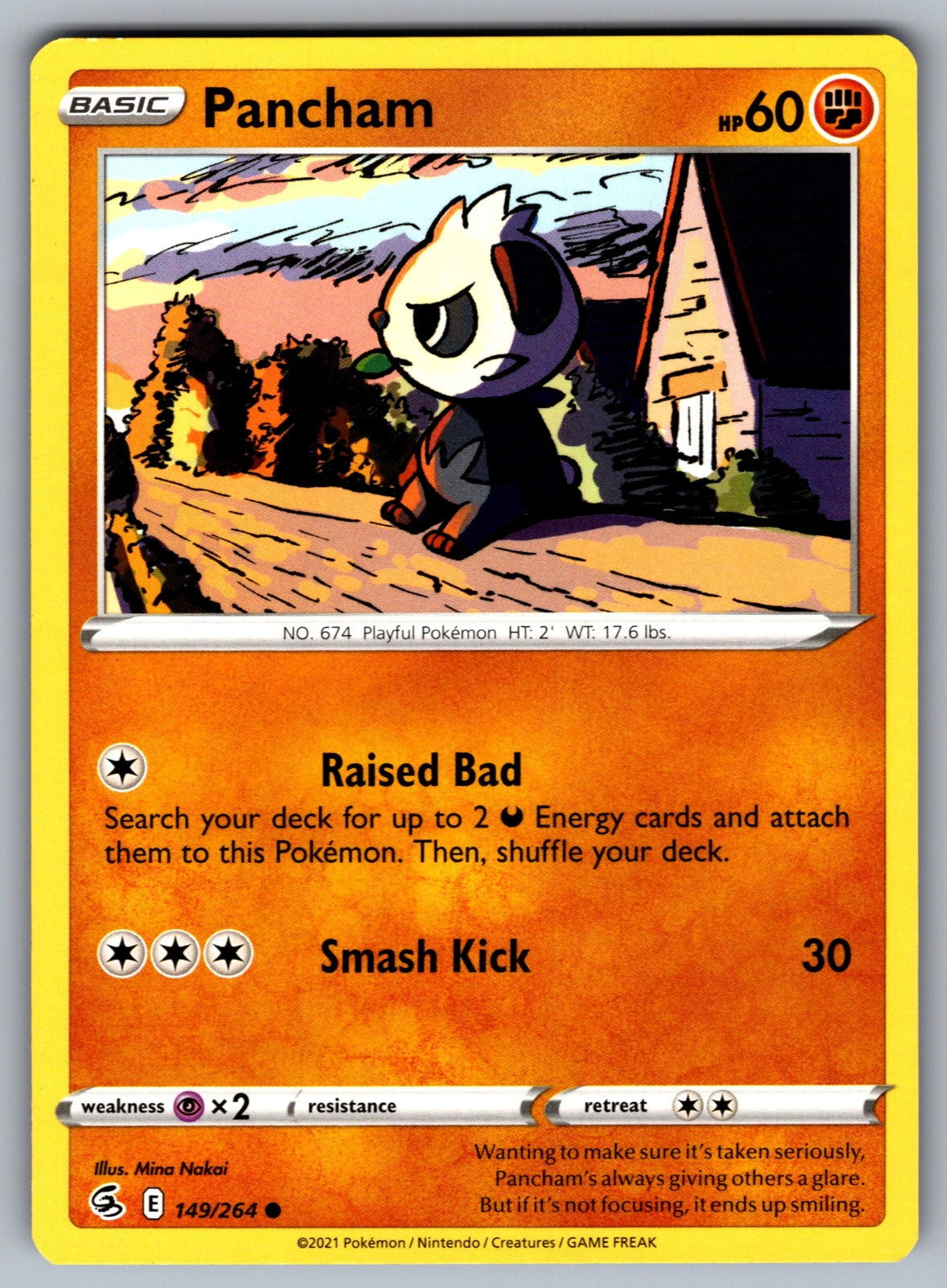 Pancham Common SWSH08: Fusion Strike 149/264 NM 2021
