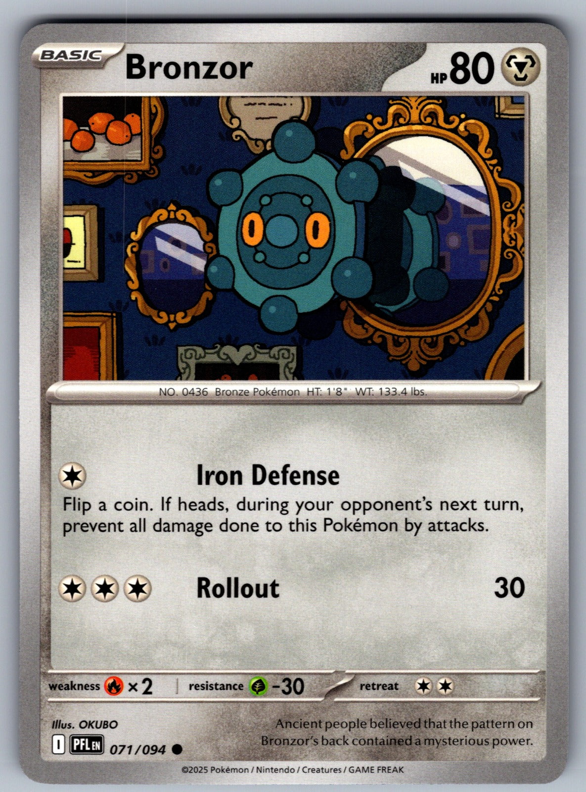 Bronzor Common ME02: Phantasmal Flames 071/094 NM 2025