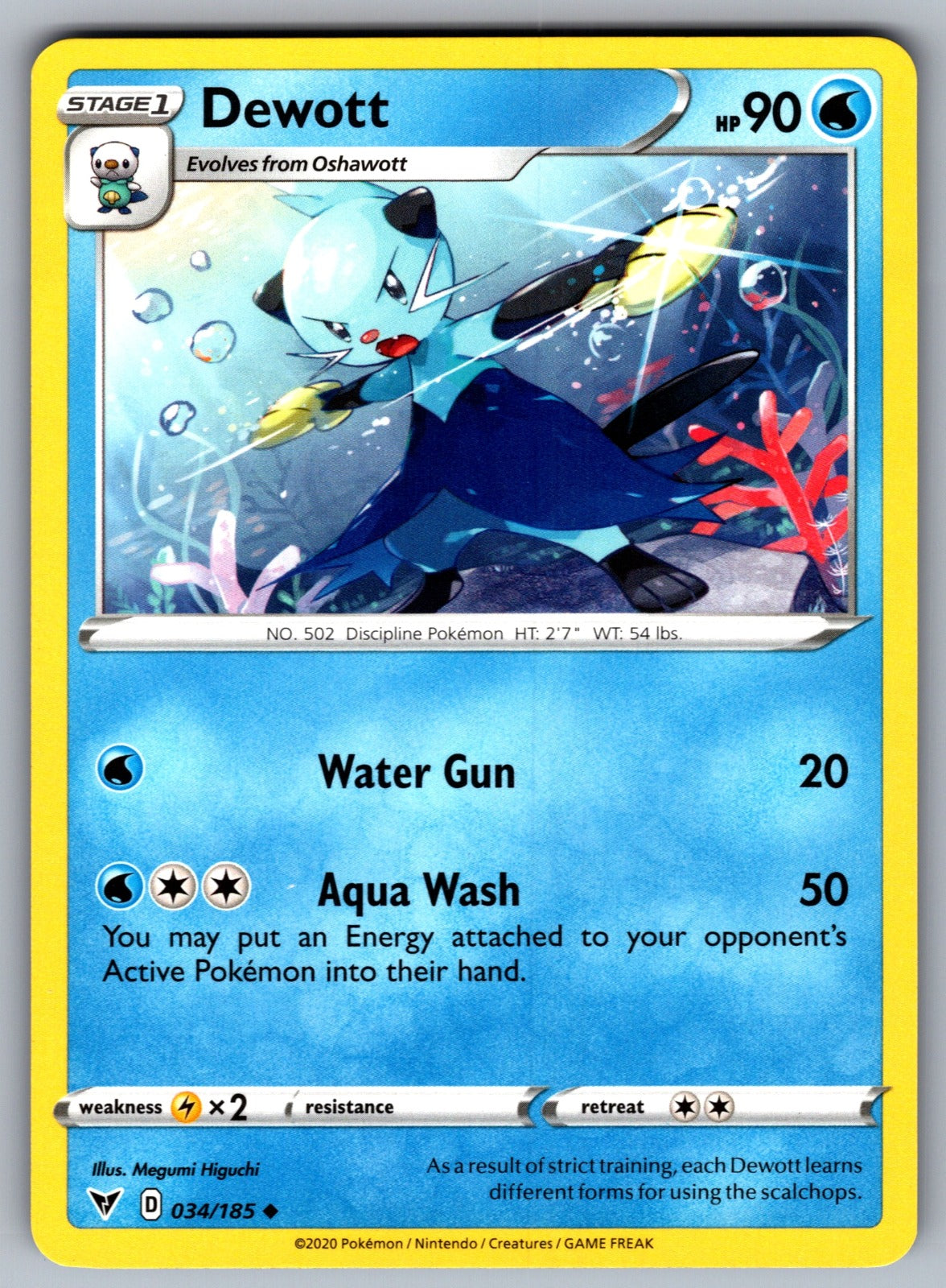Dewott Uncommon SWSH04: Vivid Voltage 034/185 NM 2020