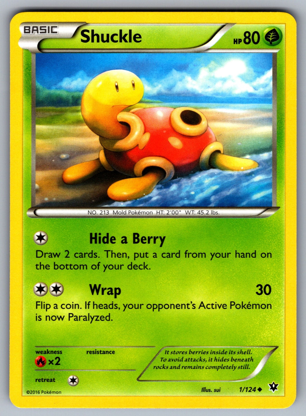 Shuckle Uncommon XY - Fates Collide 1/124 LP 2016