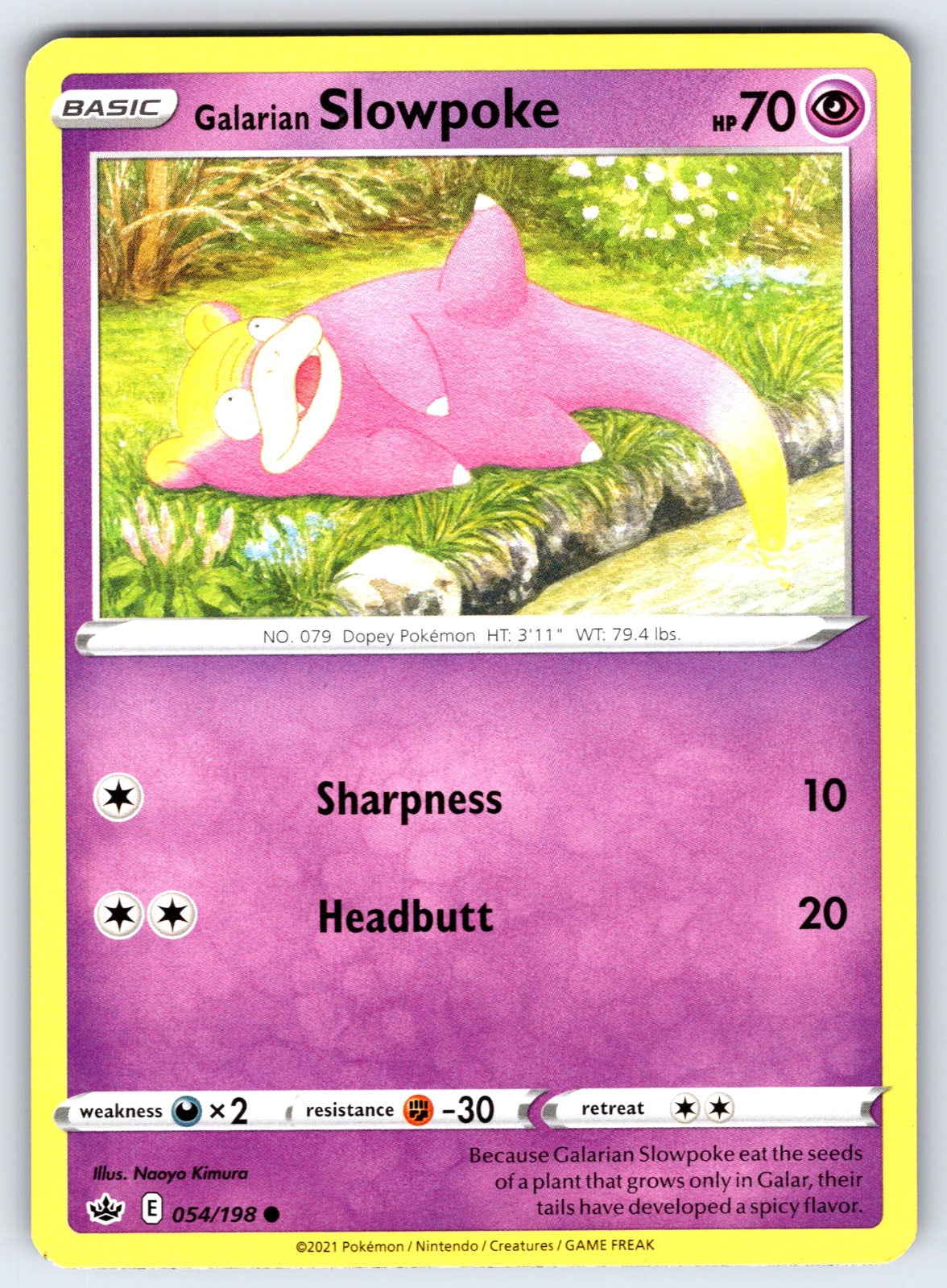 Galarian Slowpoke Common SWSH06: Chilling Reign 054/198 LP 2021