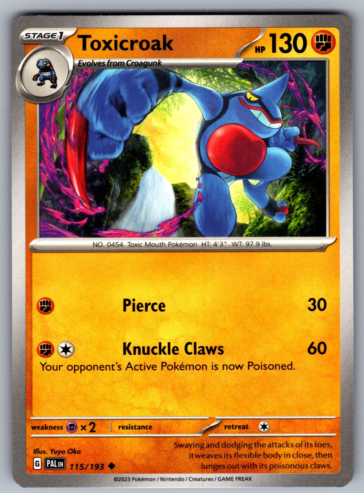 Toxicroak Uncommon SV02: Paldea Evolved 115/193 NM 2023