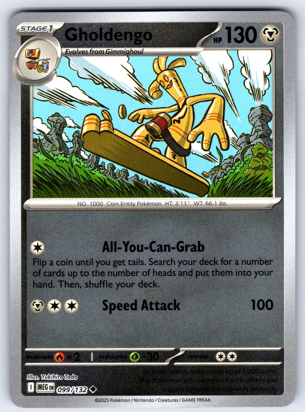 Gholdengo Reverse Holo Uncommon ME01: Mega Evolution 099/132 NM 2025