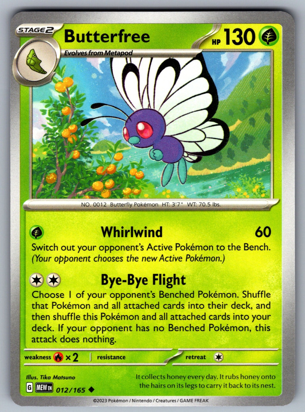 Butterfree Uncommon SV: Scarlet & Violet 151 012/165 NM 2023