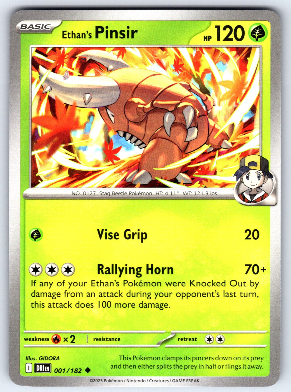 Ethan's Pinsir Uncommon SV10: Destined Rivals 001/182 NM 2025