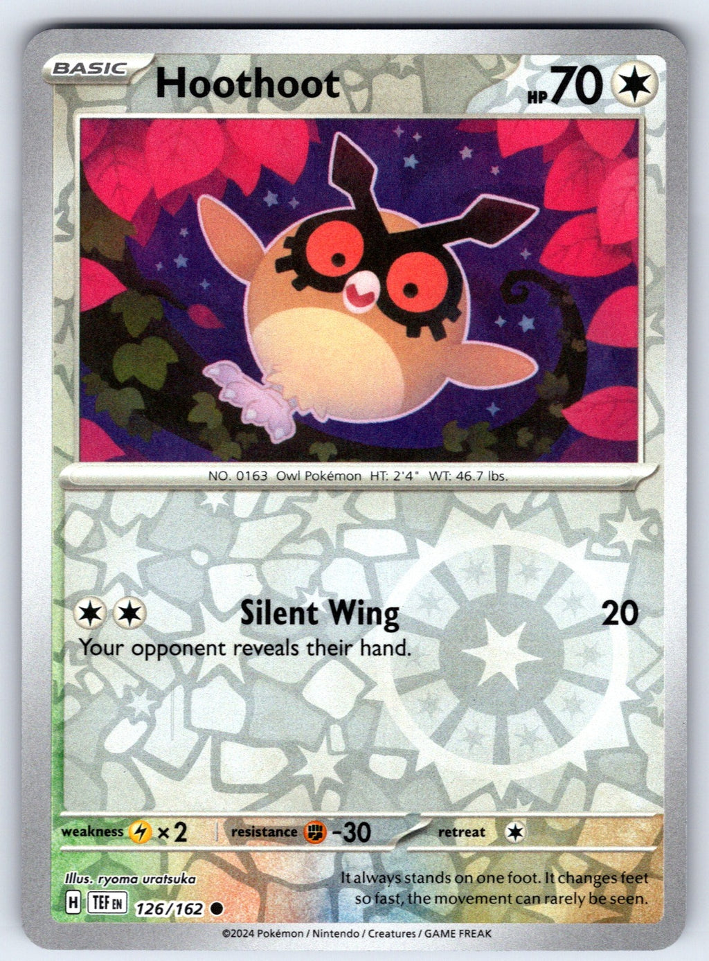 Hoothoot Reverse Holo Common SV05: Temporal Forces 126/162 NM 2024