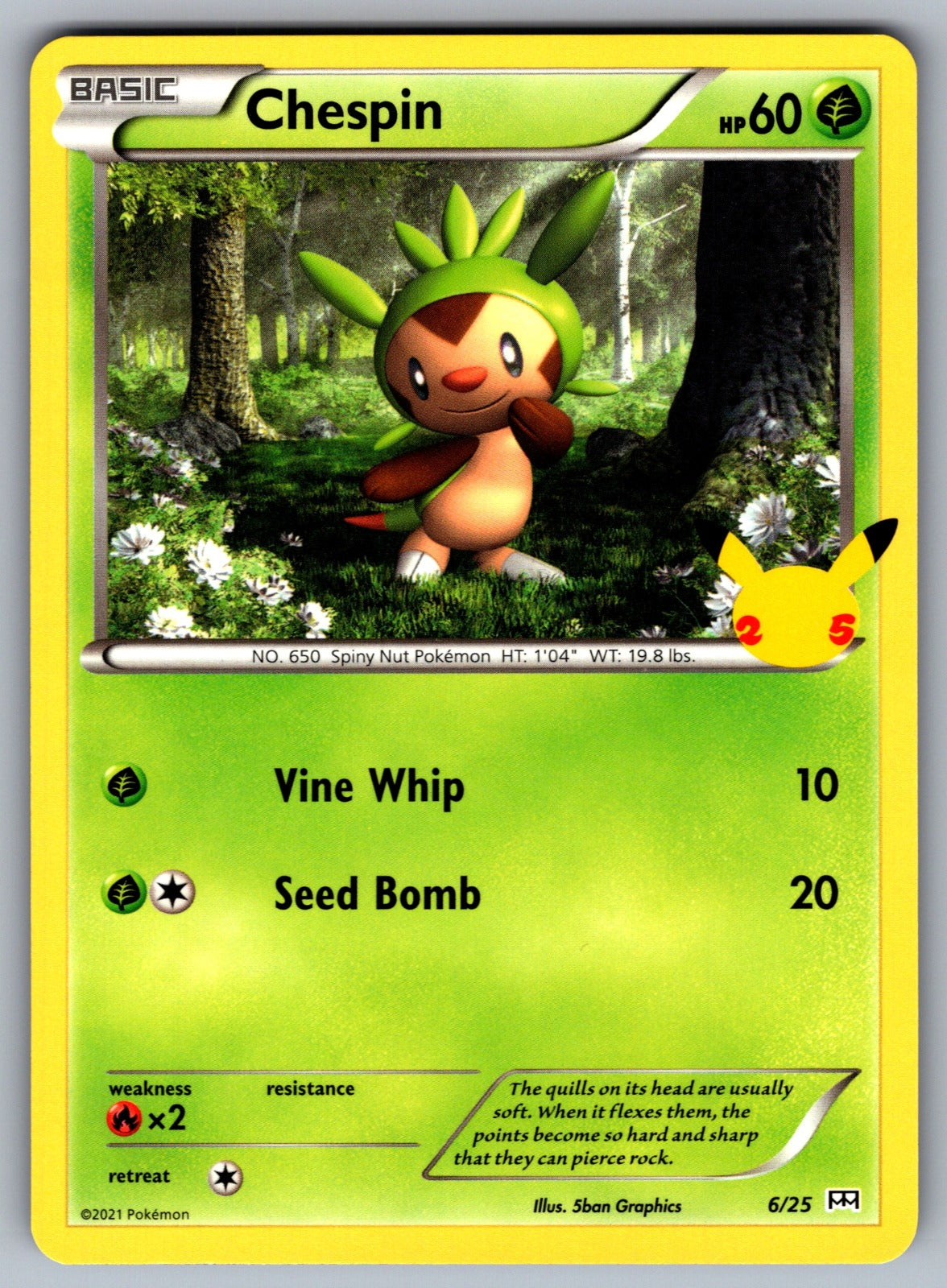Chespin - 6/25 Promo McDonald's 25th Anniversary Promos 006/025 NM 2021