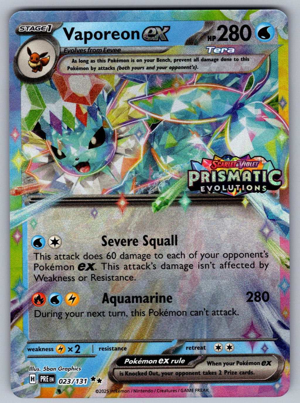 Vaporeon ex - (Prismatic Evolutions Stamp) Holo Promo Miscellaneous Cards & Prod