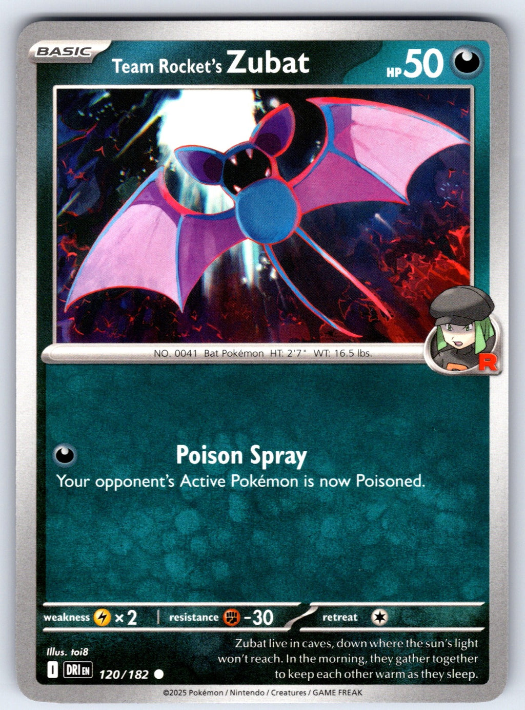 Team Rocket's Zubat Common SV10: Destined Rivals 120/182 NM 2025