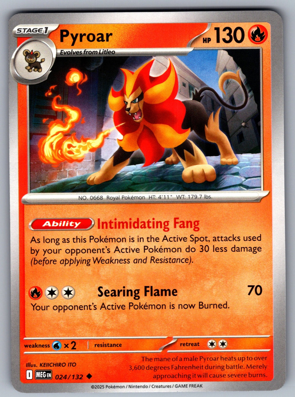 Pyroar Uncommon ME01: Mega Evolution 024/132 NM 2025