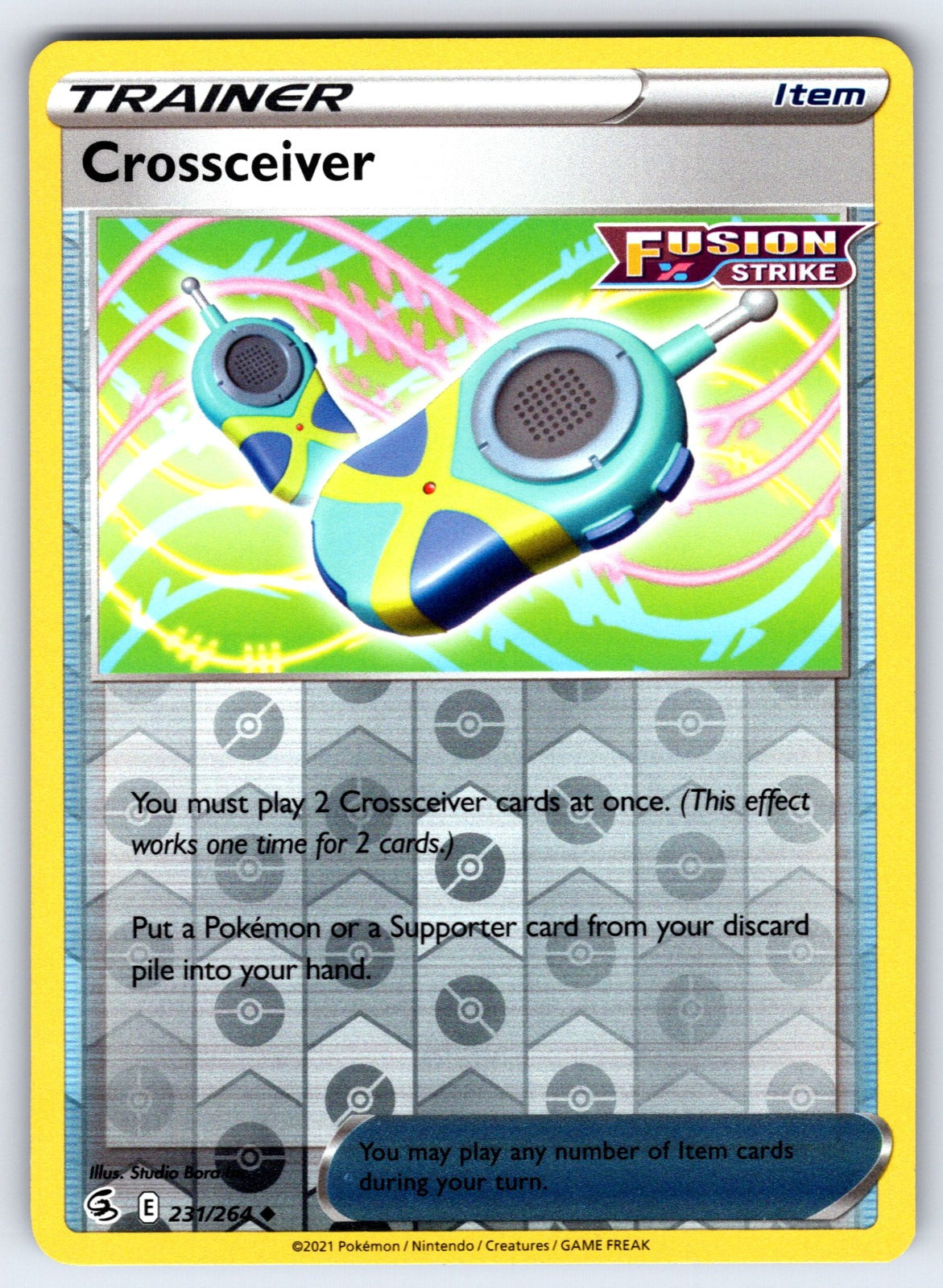 Crossceiver Reverse Holo Uncommon SWSH08: Fusion Strike 231/264 NM 2021
