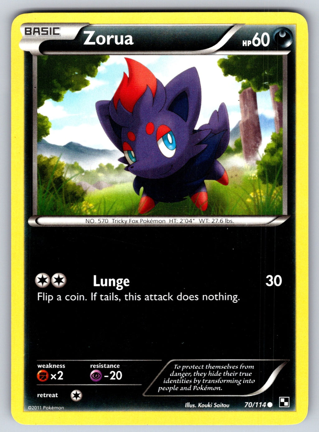 Zorua Common Black and White 70/114 LP 2011