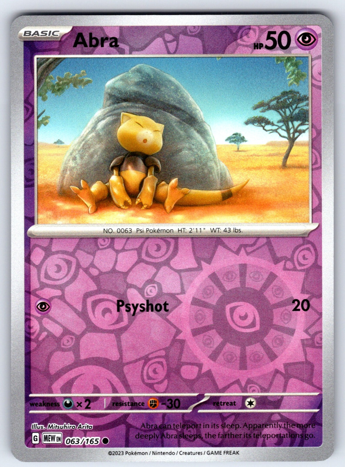 Abra Reverse Holo Common SV: Scarlet & Violet 151 063/165 NM 2023