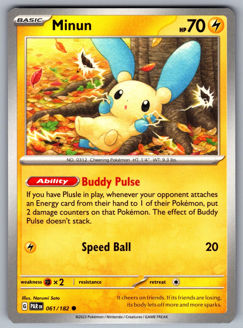 Minun Common SV04: Paradox Rift 061/182 NM 2023