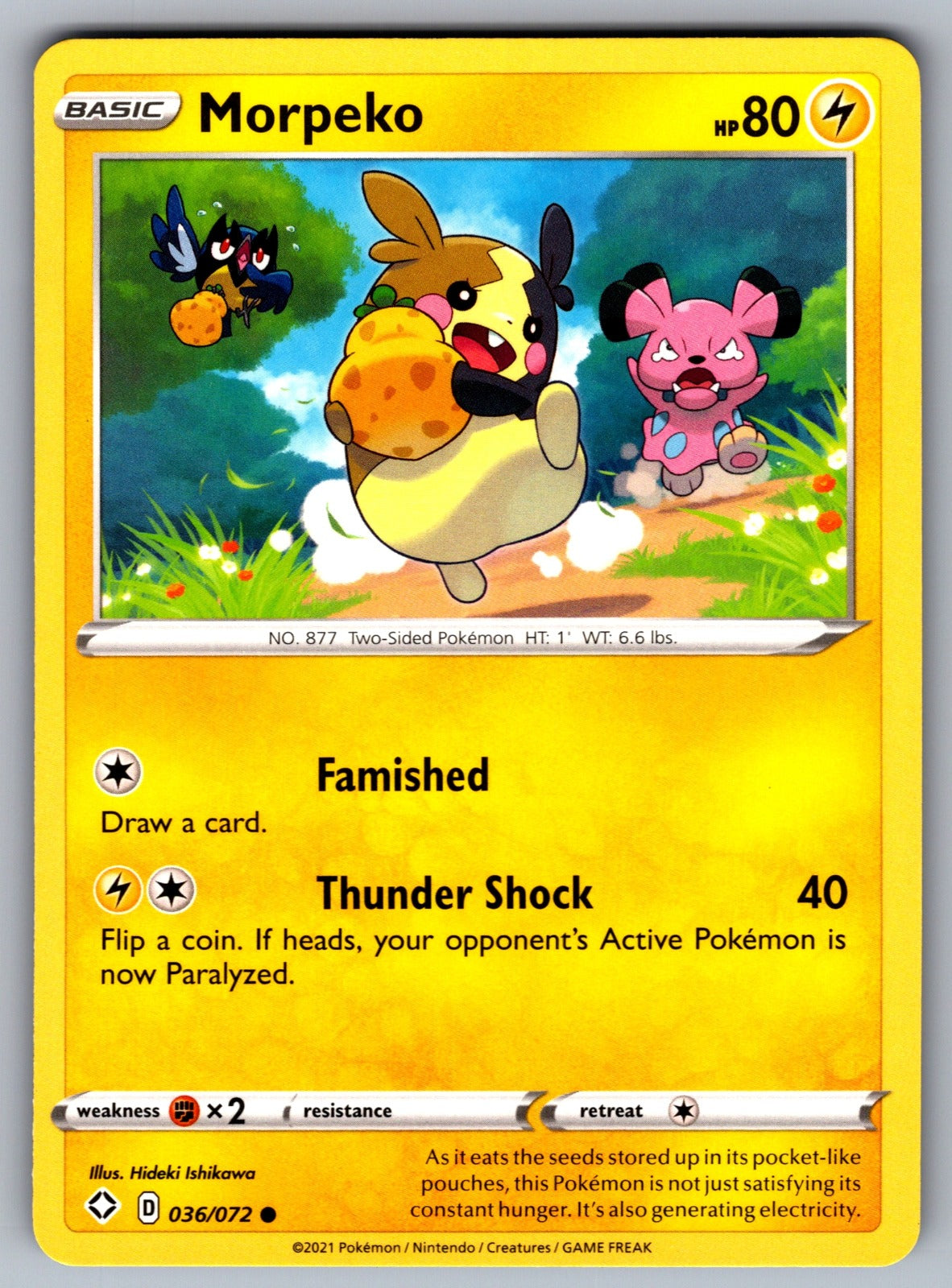 Morpeko (036) Common Shining Fates 036/072 NM 2021