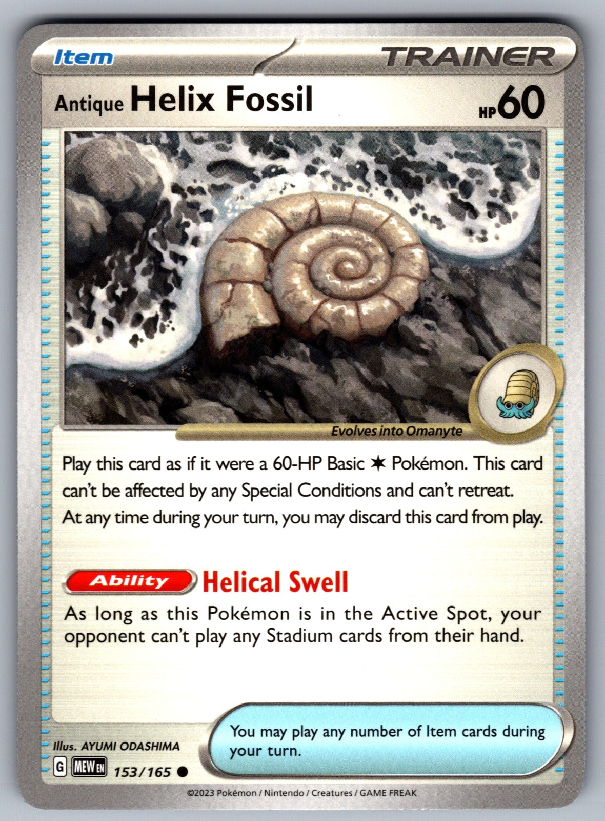 Antique Helix Fossil Common SV: Scarlet & Violet 151 153/165 NM 2023