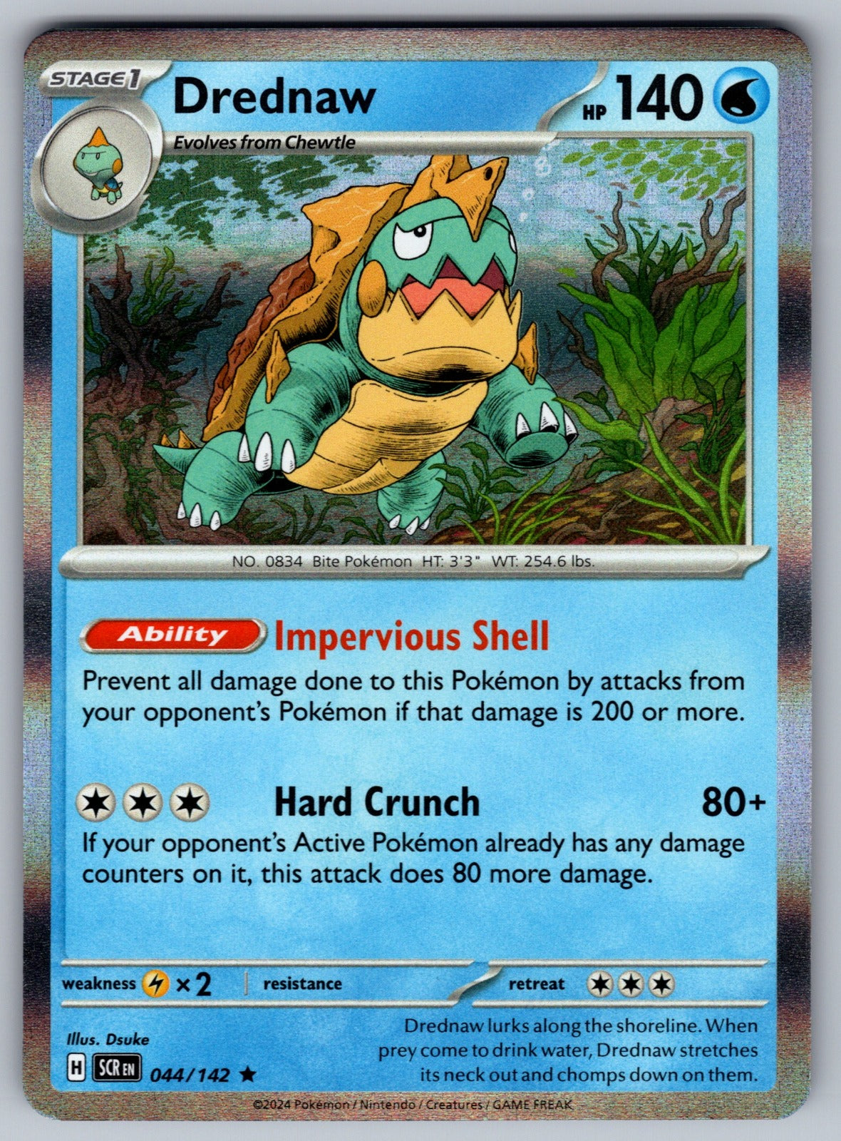 Drednaw Holo Rare SV07: Stellar Crown 044/142 NM 2024