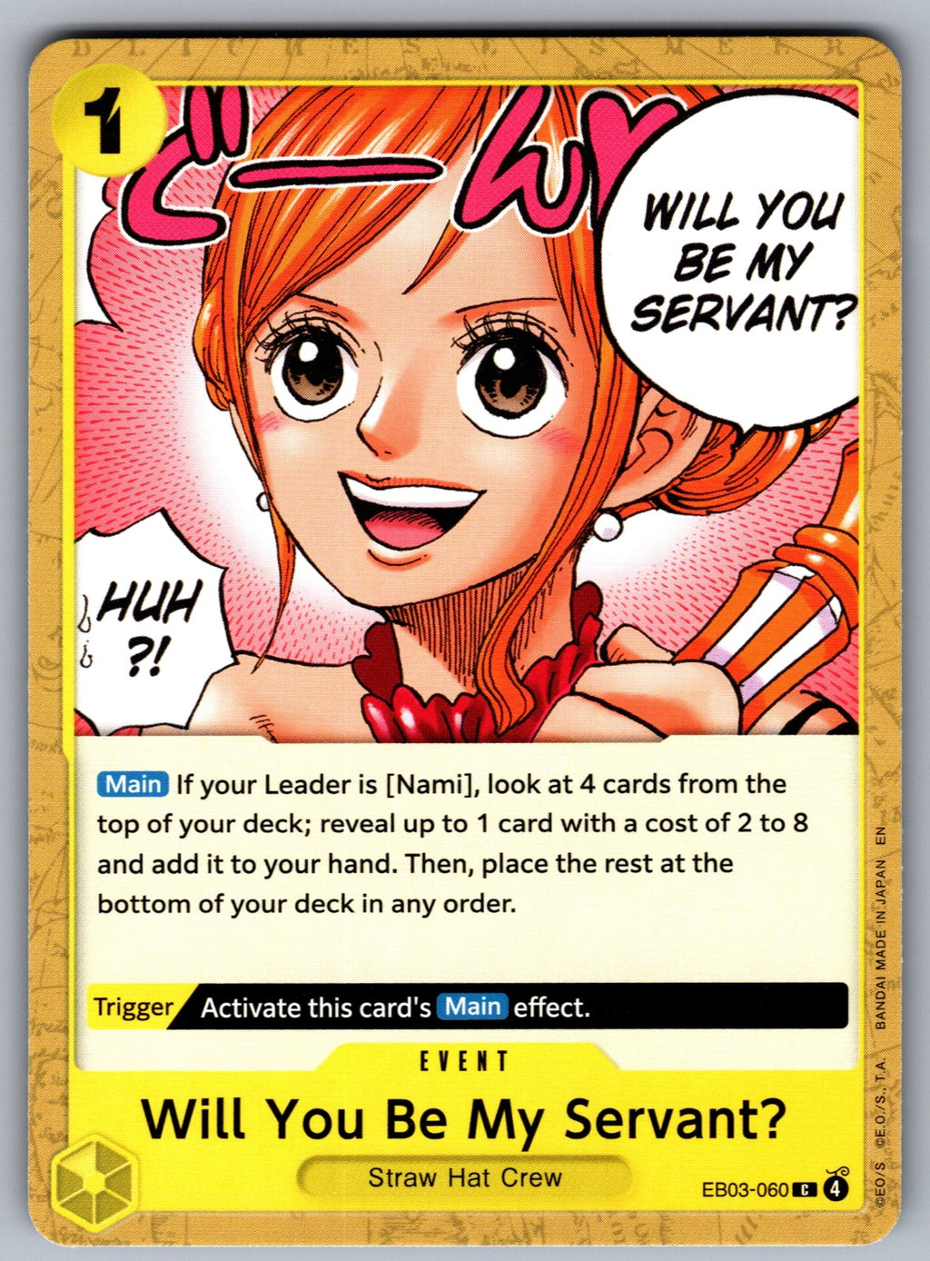 Will You Be My Servant? C Extra Booster: One Piece Heroines Edition EB03-060 NM 