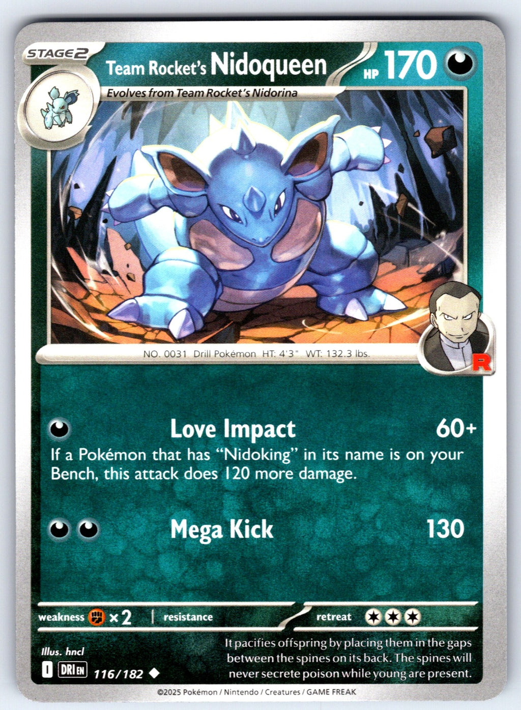 Team Rocket's Nidoqueen Uncommon SV10: Destined Rivals 116/182 NM 2025