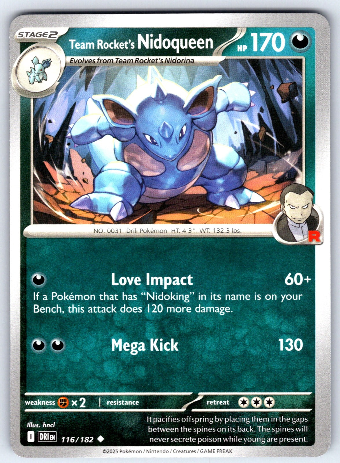 Team Rocket's Nidoqueen Uncommon SV10: Destined Rivals 116/182 NM 2025