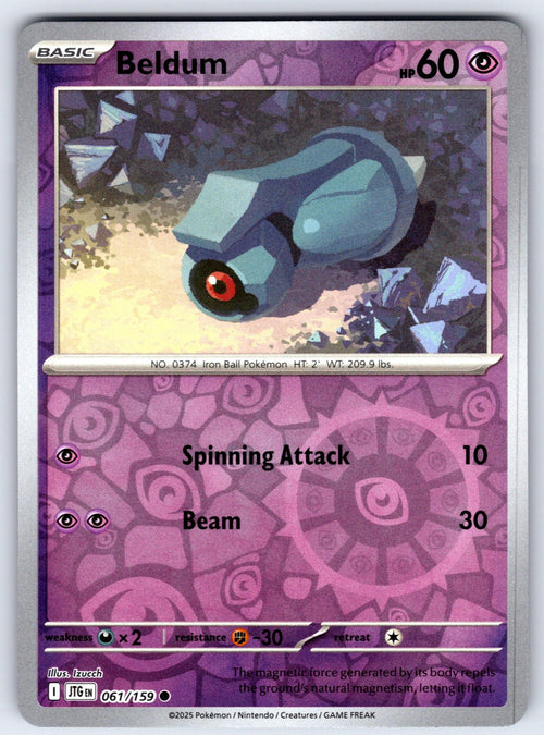 Beldum Reverse Holo Common SV09: Journey Together 061/159 NM 2025