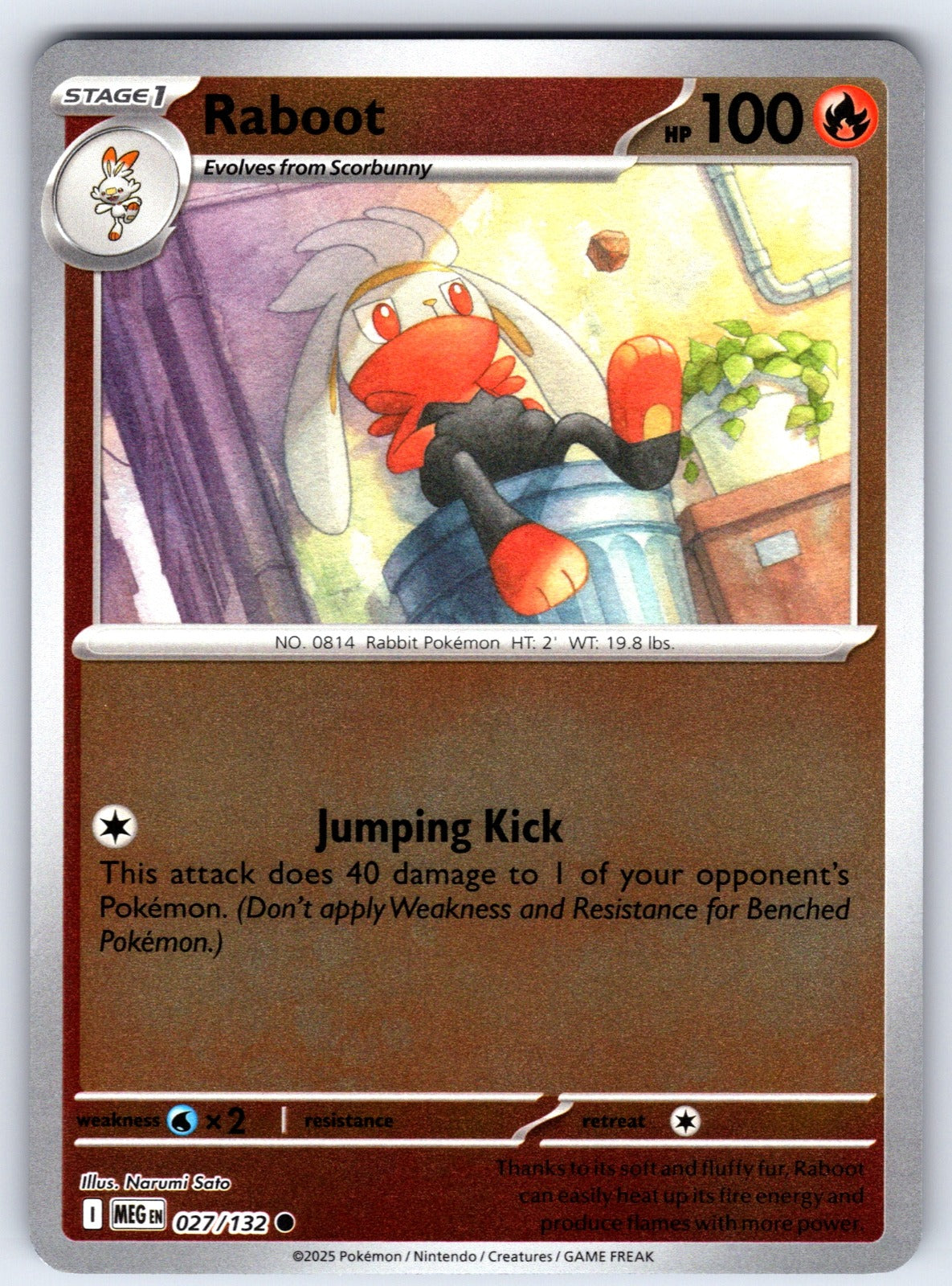 Raboot Reverse Holo Common ME01: Mega Evolution 027/132 NM 2025