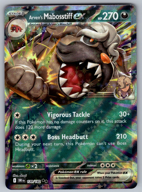 Arven's Mabosstiff ex Holo Double Rare Prize Pack Series Cards 139/182 NM 2022
