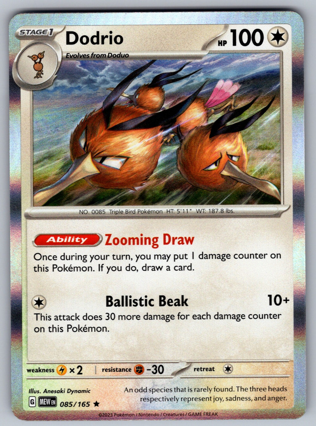 Dodrio Holo Rare SV: Scarlet & Violet 151 085/165 NM 2023