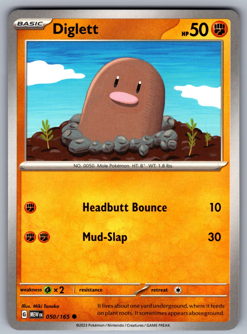 Diglett Common SV: Scarlet & Violet 151 050/165 NM 2023
