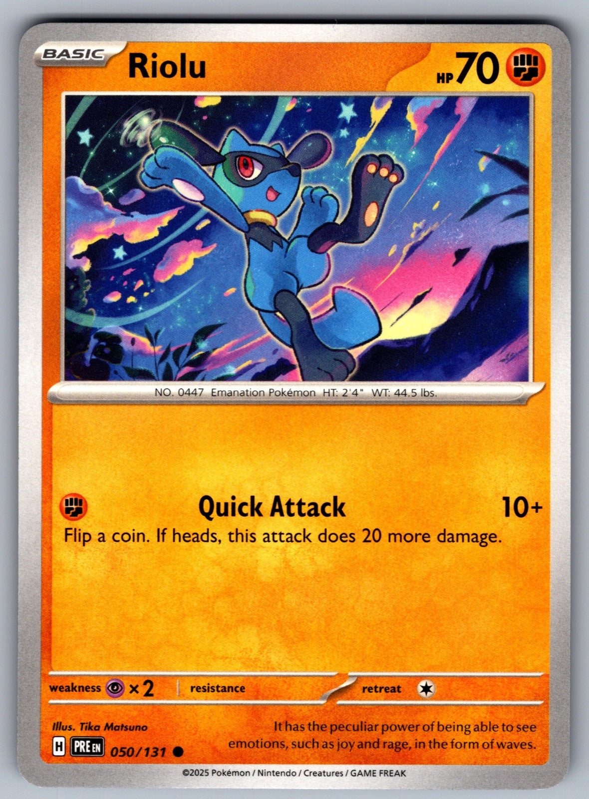 Riolu Common SV: Prismatic Evolutions 050/131 NM 2025